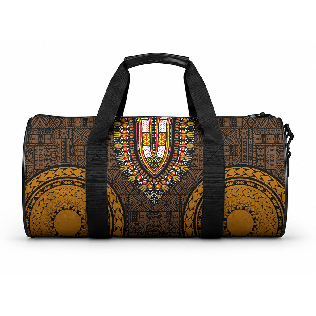 African Dashiki With Tapa Pattern - Gold Duffle Bag LT9 One size Gold - Polynesian Pride