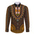 African Dashiki Long Sleeve Button Shirt With Tapa Pattern - Gold LT9 Unisex Gold - Polynesian Pride