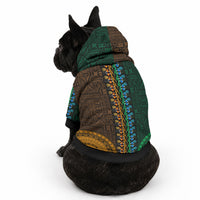 African Dashiki With Tapa Pattern - Green Gold Pet Hoodie LT9 - Polynesian Pride