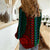 African Dashiki Women Casual Shirt With Tapa Pattern - Half Green and Red LT9 - Polynesian Pride