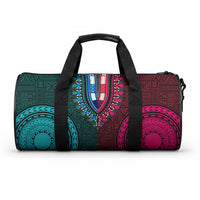 African Dashiki With Tapa Pattern - Teal Pink Duffle Bag LT9 One size Teal and Pink - Polynesian Pride