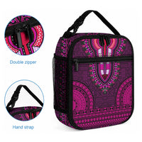 African Dashiki With Tapa Pattern - Pink Lunch Bag LT9 - Polynesian Pride