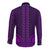 African Dashiki Long Sleeve Button Shirt With Tapa Pattern - Purple LT9 - Polynesian Pride