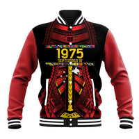 Independen Stet bilong Papua Niugini 1975 Baseball Jacket Red Tribal Papua New Guinea Province Flag LT9 Unisex Red - Polynesian Pride