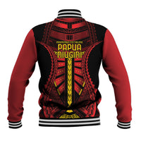 Independen Stet bilong Papua Niugini 1975 Baseball Jacket Red Tribal Papua New Guinea Province Flag LT9 - Polynesian Pride