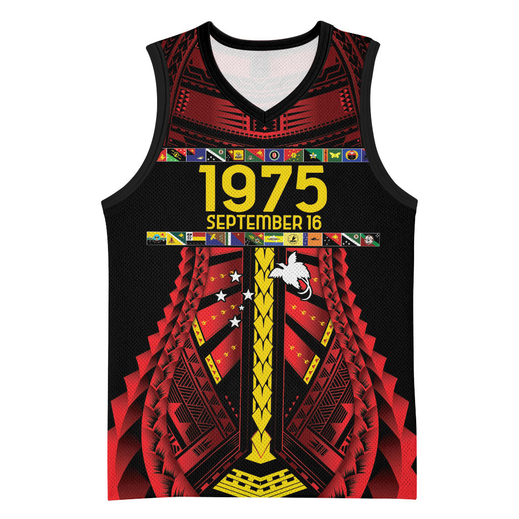 Independen Stet bilong Papua Niugini 1975 Basketball Jersey Red Tribal Papua New Guinea Province Flag LT9 Unisex Red - Polynesian Pride