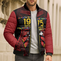 Independen Stet bilong Papua Niugini 1975 Bomber Puffer Jacket Red Tribal Papua New Guinea Province Flag LT9 - Polynesian Pride