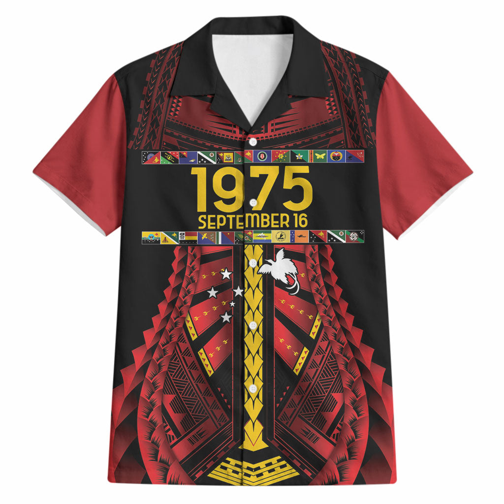 Independen Stet bilong Papua Niugini 1975 Hawaiian Shirt Red Tribal Papua New Guinea Province Flag LT9 Red - Polynesian Pride