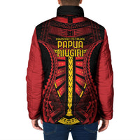 Independen Stet bilong Papua Niugini 1975 Padded Jacket Red Tribal Papua New Guinea Province Flag LT9 - Polynesian Pride