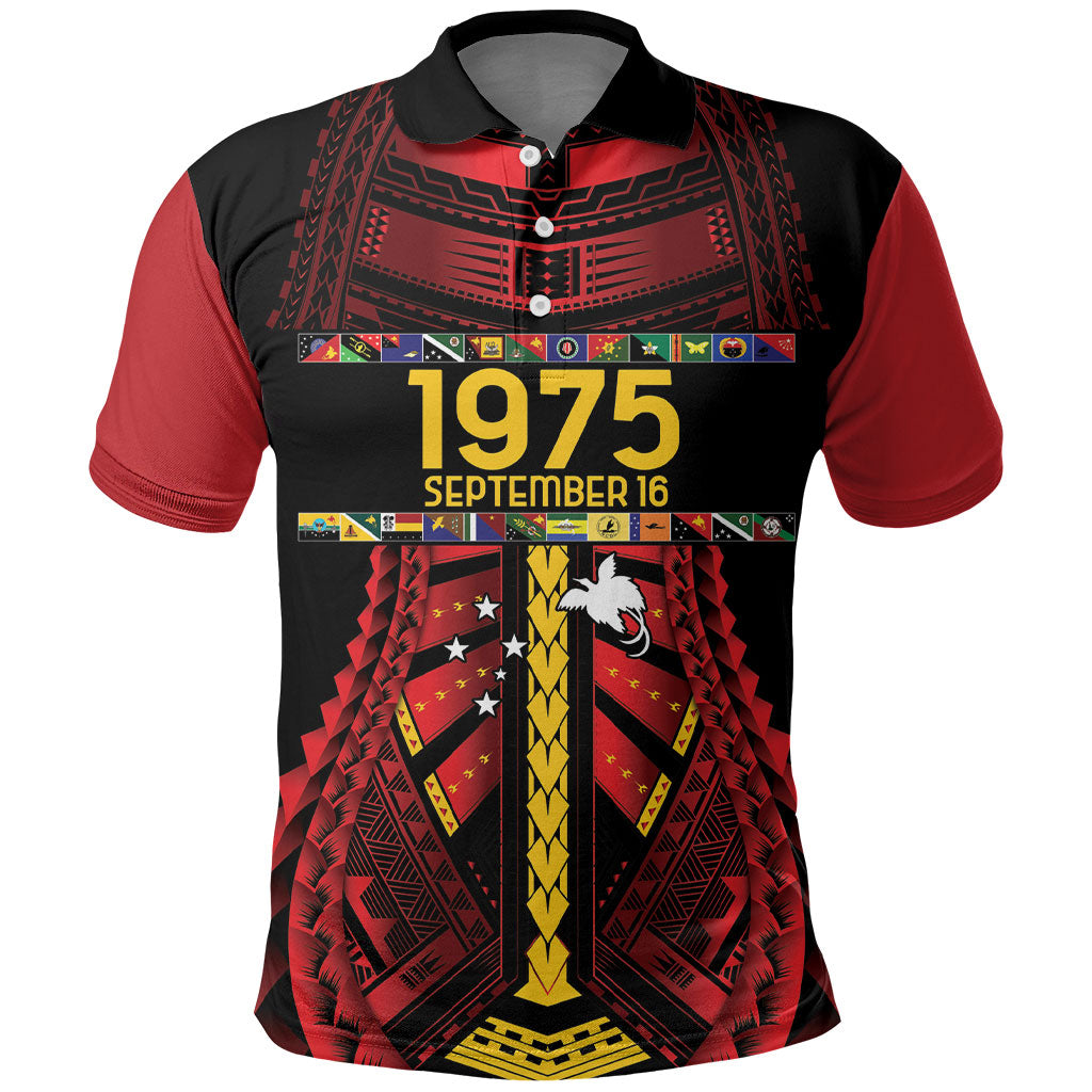 Independen Stet bilong Papua Niugini 1975 Polo Shirt Red Tribal Papua New Guinea Province Flag LT9 Red - Polynesian Pride