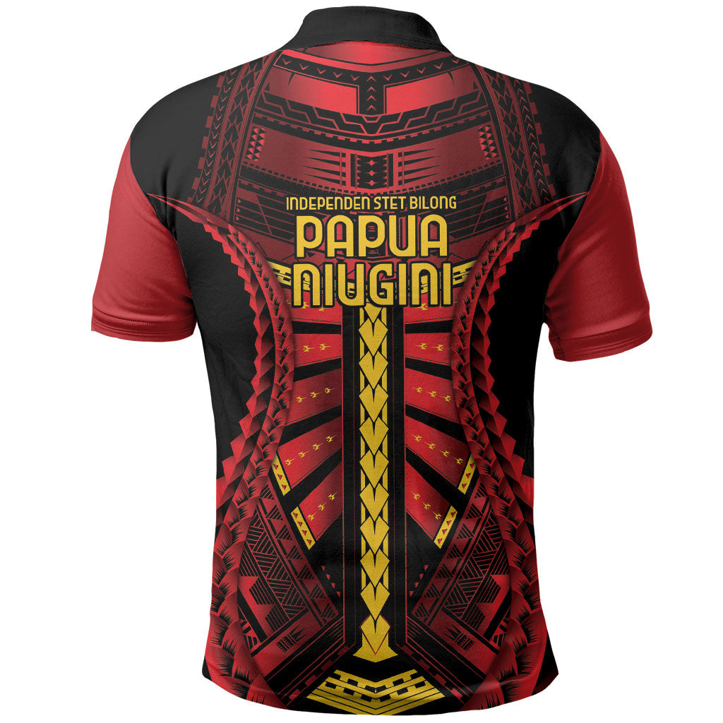 Independen Stet bilong Papua Niugini 1975 Polo Shirt Red Tribal Papua New Guinea Province Flag LT9 - Polynesian Pride