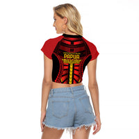 Independen Stet bilong Papua Niugini 1975 Raglan Cropped T Shirt Red Tribal Papua New Guinea Province Flag LT9 - Polynesian Pride