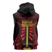 Independen Stet bilong Papua Niugini 1975 Sleeveless Hoodie Red Tribal Papua New Guinea Province Flag LT9 - Polynesian Pride