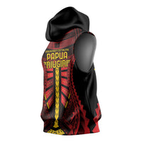 Independen Stet bilong Papua Niugini 1975 Sleeveless Hoodie Red Tribal Papua New Guinea Province Flag LT9 - Polynesian Pride