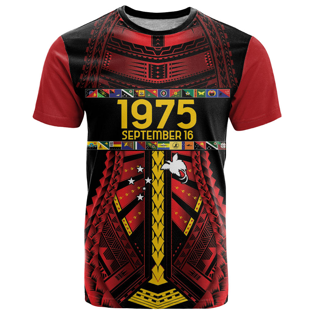 Independen Stet bilong Papua Niugini 1975 T Shirt Red Tribal Papua New Guinea Province Flag LT9 Red - Polynesian Pride