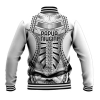 Independen Stet bilong Papua Niugini 1975 Baseball Jacket White Tribal Papua New Guinea Province Flag LT9 - Polynesian Pride