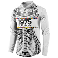 Independen Stet bilong Papua Niugini 1975 Button Sweatshirt White Tribal Papua New Guinea Province Flag LT9 - Polynesian Pride