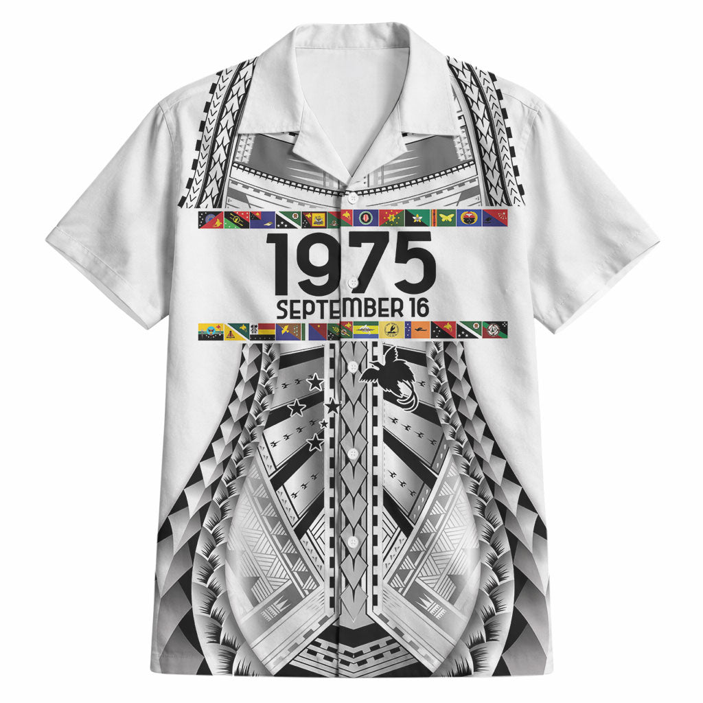 Independen Stet bilong Papua Niugini 1975 Hawaiian Shirt White Tribal Papua New Guinea Province Flag LT9 White - Polynesian Pride