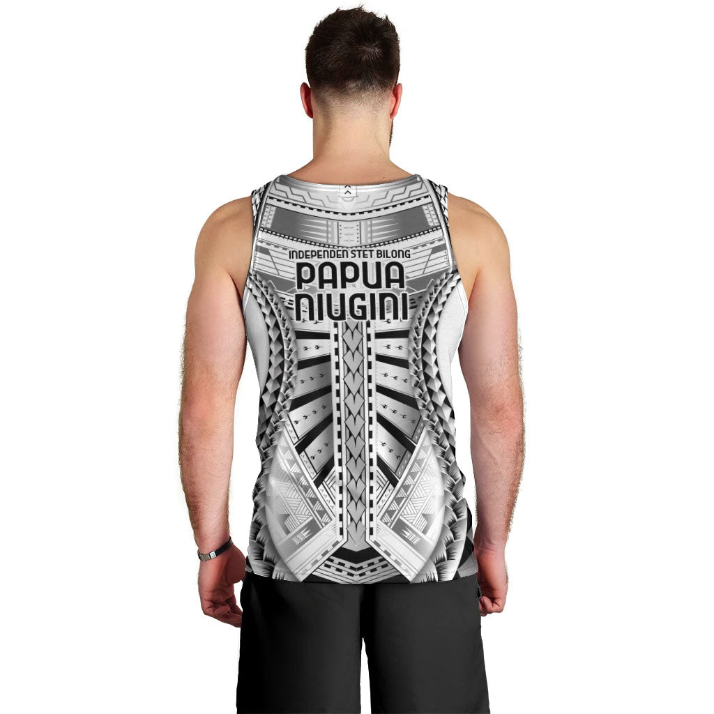 Independen Stet bilong Papua Niugini 1975 Men Tank Top White Tribal Papua New Guinea Province Flag LT9 - Polynesian Pride