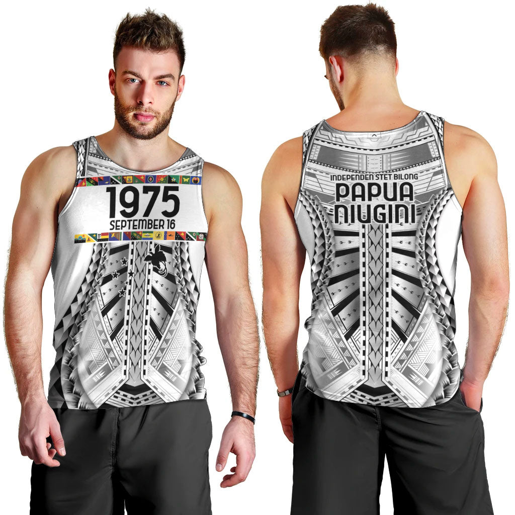 Independen Stet bilong Papua Niugini 1975 Men Tank Top White Tribal Papua New Guinea Province Flag LT9 - Polynesian Pride