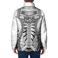 Independen Stet bilong Papua Niugini 1975 Padded Jacket White Tribal Papua New Guinea Province Flag LT9 - Polynesian Pride
