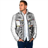 Independen Stet bilong Papua Niugini 1975 Padded Jacket White Tribal Papua New Guinea Province Flag LT9 - Polynesian Pride