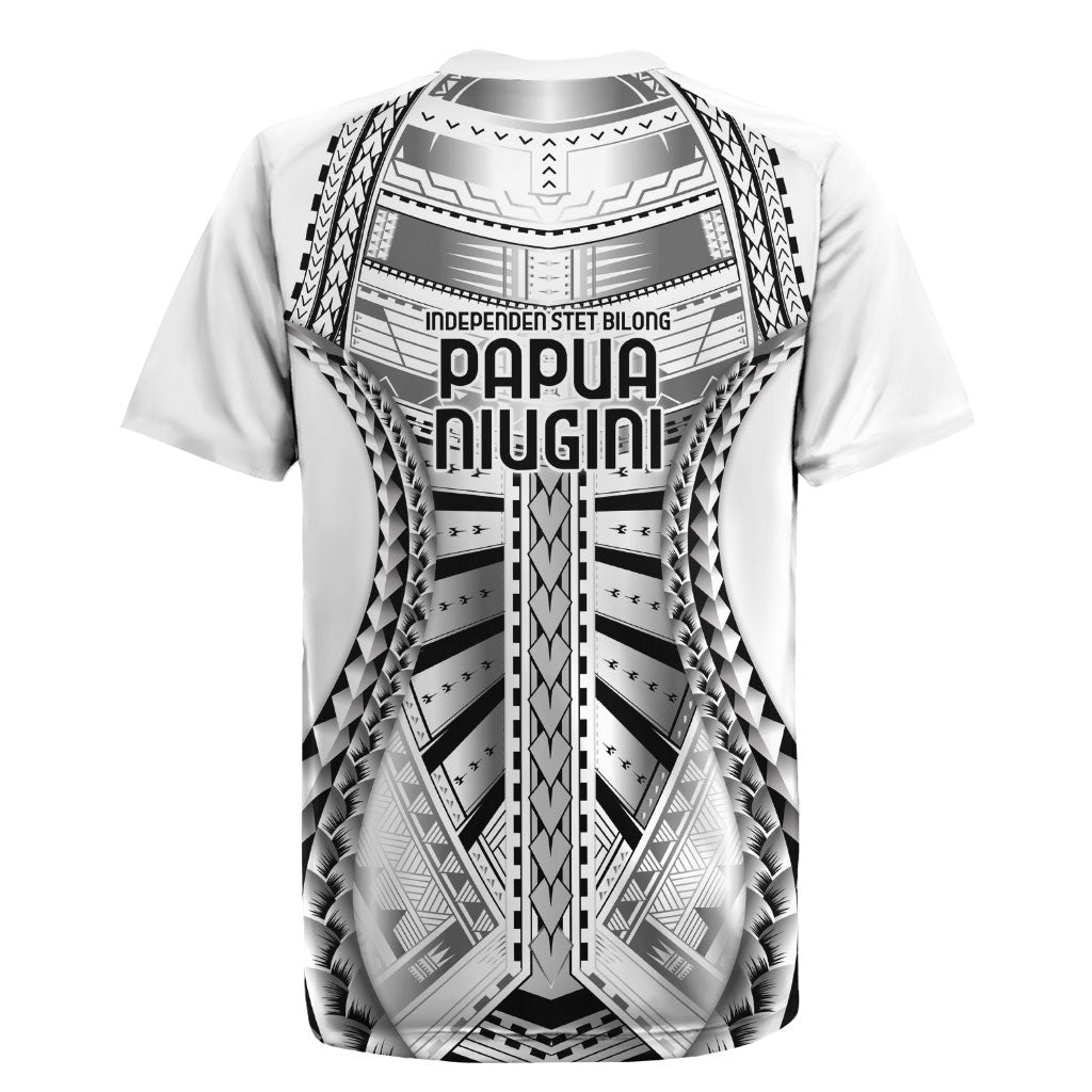 Independen Stet bilong Papua Niugini 1975 Rugby Jersey White Tribal Papua New Guinea Province Flag LT9 - Polynesian Pride