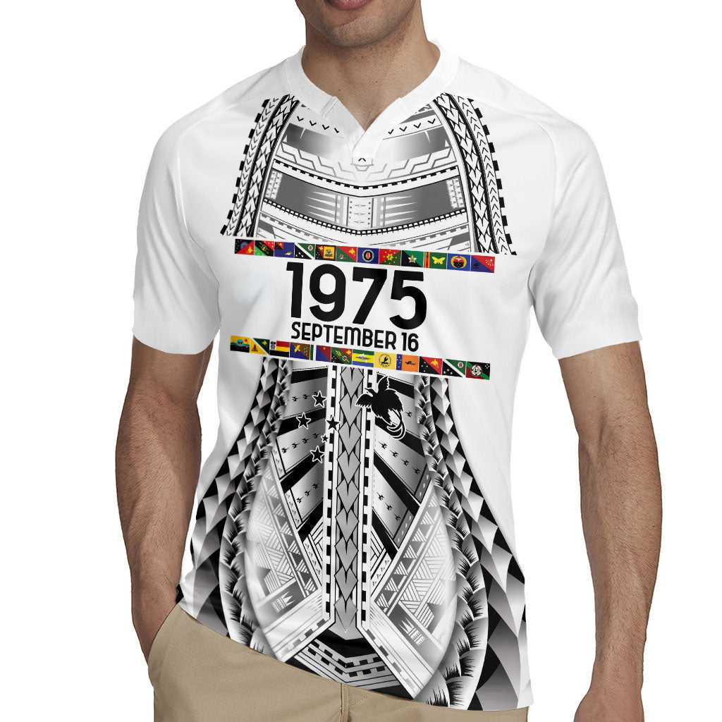Independen Stet bilong Papua Niugini 1975 Rugby Jersey White Tribal Papua New Guinea Province Flag LT9 - Polynesian Pride