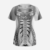 Independen Stet bilong Papua Niugini 1975 Scrub Top White Tribal Papua New Guinea Province Flag LT9 - Polynesian Pride