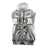 Independen Stet bilong Papua Niugini 1975 Sleeveless Hoodie White Tribal Papua New Guinea Province Flag LT9 White - Polynesian Pride