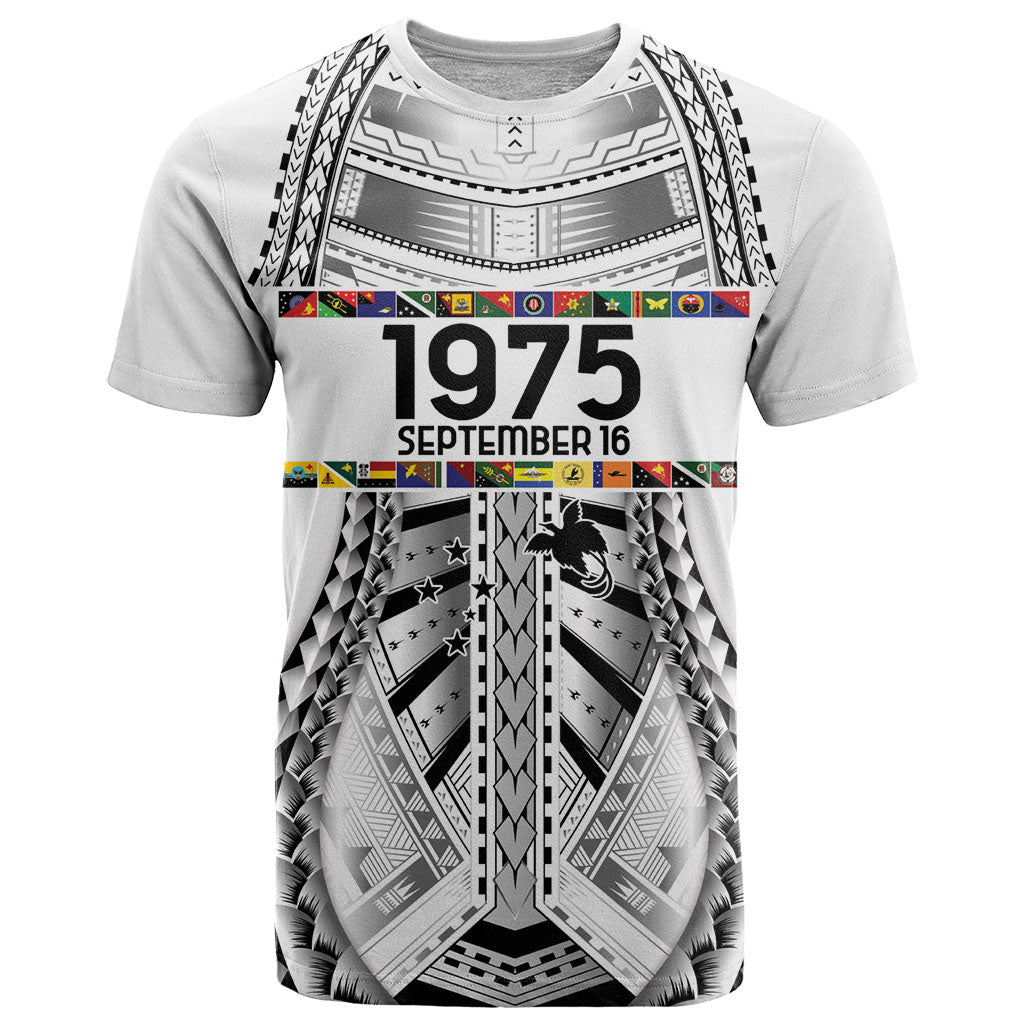 Independen Stet bilong Papua Niugini 1975 T Shirt White Tribal Papua New Guinea Province Flag LT9 White - Polynesian Pride