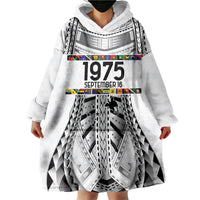 Independen Stet bilong Papua Niugini 1975 Wearable Blanket Hoodie White Tribal Papua New Guinea Province Flag LT9 - Polynesian Pride