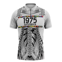 Independen Stet bilong Papua Niugini 1975 Zipper Polo Shirt White Tribal Papua New Guinea Province Flag LT9 White - Polynesian Pride