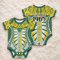Cook Islands 1965 National Pride Baby Onesie Green Yellow Tribal Pattern LT9 - Polynesian Pride