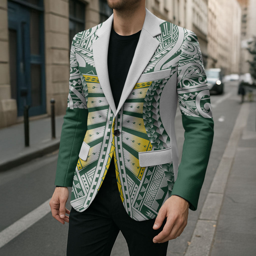 Cook Islands 1965 National Pride Blazer White Tribal Pattern LT9 - Polynesian Pride