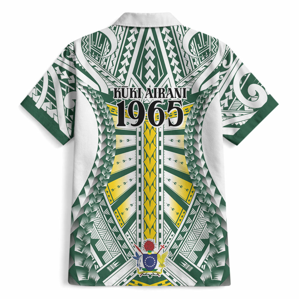 Cook Islands 1965 National Pride Hawaiian Shirt White Tribal Pattern LT9 - Polynesian Pride