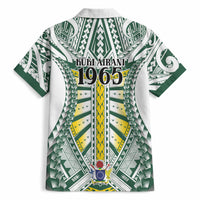 Cook Islands 1965 National Pride Hawaiian Shirt White Tribal Pattern LT9 - Polynesian Pride