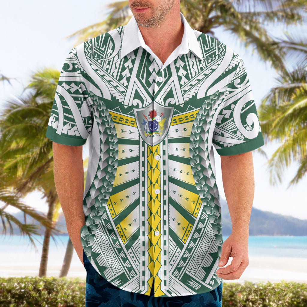 Cook Islands 1965 National Pride Hawaiian Shirt White Tribal Pattern LT9 - Polynesian Pride