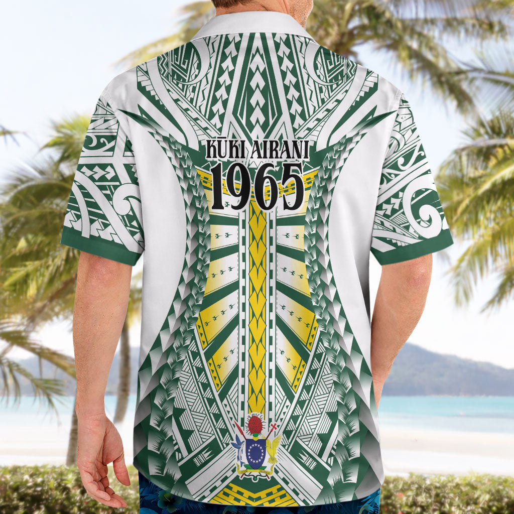 Cook Islands 1965 National Pride Hawaiian Shirt White Tribal Pattern LT9 - Polynesian Pride