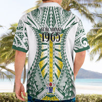 Cook Islands 1965 National Pride Hawaiian Shirt White Tribal Pattern LT9 - Polynesian Pride