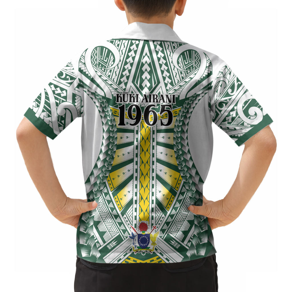 Cook Islands 1965 National Pride Hawaiian Shirt White Tribal Pattern LT9 - Polynesian Pride