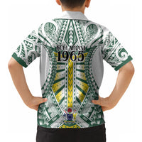 Cook Islands 1965 National Pride Hawaiian Shirt White Tribal Pattern LT9 - Polynesian Pride
