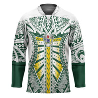 Cook Islands 1965 National Pride Hockey Jersey White Tribal Pattern LT9 Unisex White - Polynesian Pride