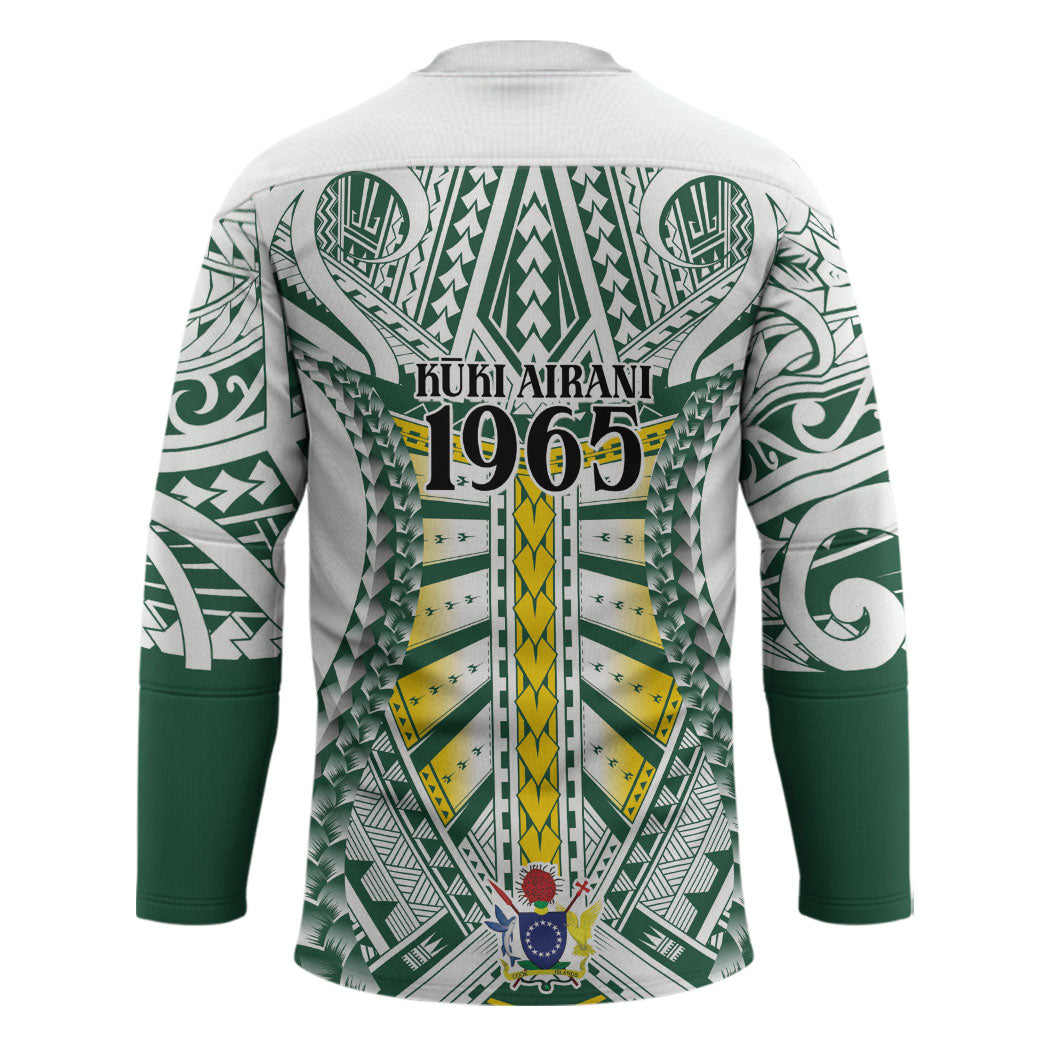 Cook Islands 1965 National Pride Hockey Jersey White Tribal Pattern LT9 - Polynesian Pride