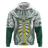 Cook Islands 1965 National Pride Hoodie White Tribal Pattern LT9 Pullover Hoodie White - Polynesian Pride