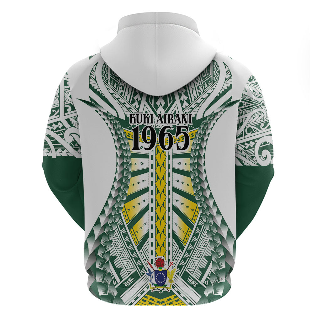 Cook Islands 1965 National Pride Hoodie White Tribal Pattern LT9 - Polynesian Pride