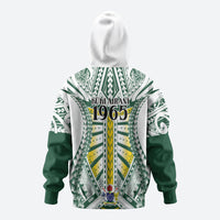 Cook Islands 1965 National Pride Hoodie White Tribal Pattern LT9 - Polynesian Pride