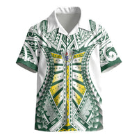 Cook Islands 1965 National Pride Kid Hawaiian Shirt White Tribal Pattern LT9 - Polynesian Pride