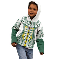 Cook Islands 1965 National Pride Kid Hoodie White Tribal Pattern LT9 - Polynesian Pride