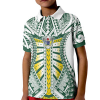 Cook Islands 1965 National Pride Kid Polo Shirt White Tribal Pattern LT9 Kid White - Polynesian Pride